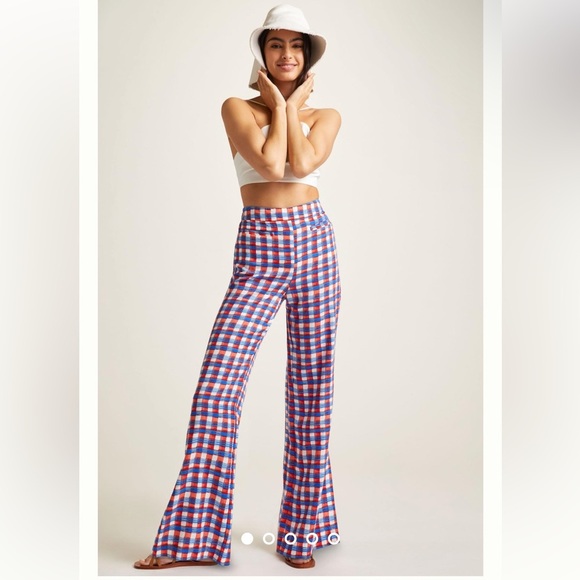 NWT Anthropologie Maeve Escape Printed High Rise Wide Leg Pants Size 14 - Picture 3 of 16